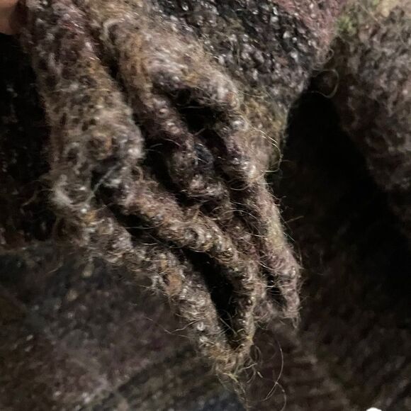 FREE PEOPLE Wool Starlight Shadow Long Poncho Sweater Cardigan Brown XS - Picture 8 of 11